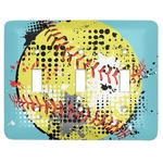 Softball Light Switch Cover (3 Toggle Plate)