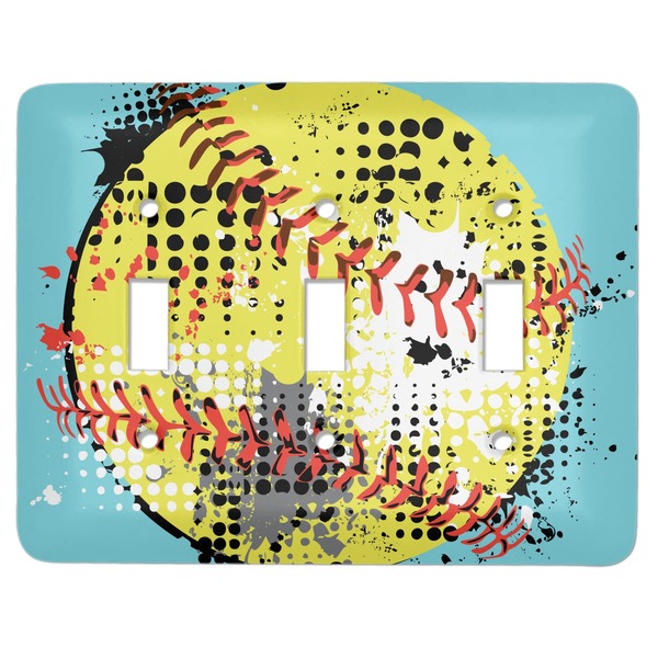 Custom Softball Light Switch Cover (3 Toggle Plate)