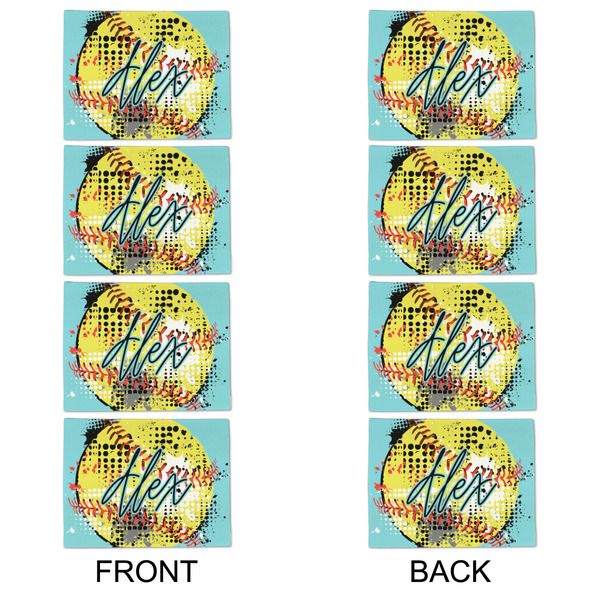 Softball Linen Placemat - APPROVAL Set of 4 (double sided)