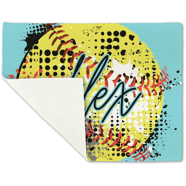 Softball Linen Placemat - Folded Corner (single side)