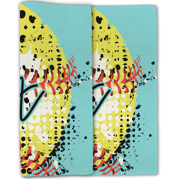 Softball Linen Placemat - Folded Half (double sided)