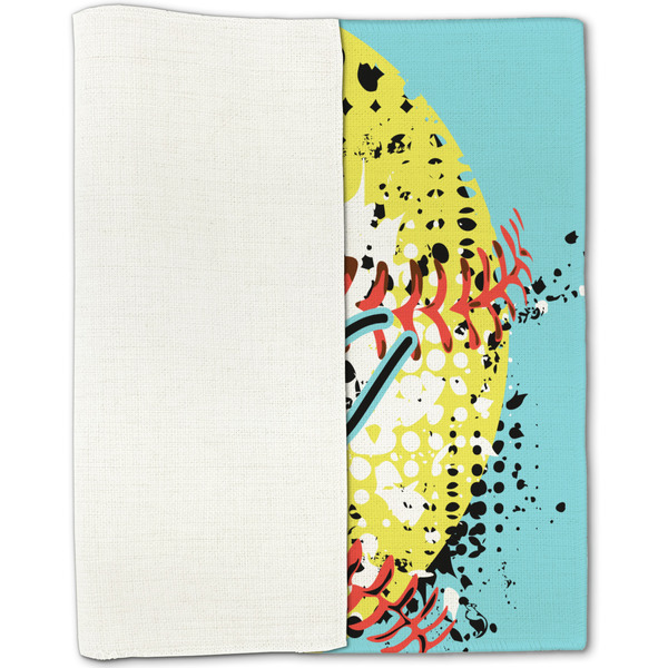 Softball Linen Placemat - Folded Half