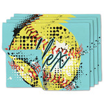 Softball Linen Placemat w/ Name or Text