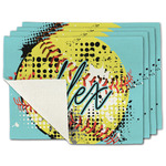 Softball Single-Sided Linen Placemat - Set of 4 w/ Name or Text