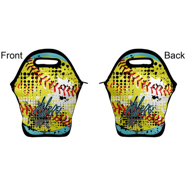 Softball Lunch Bag - Front and Back