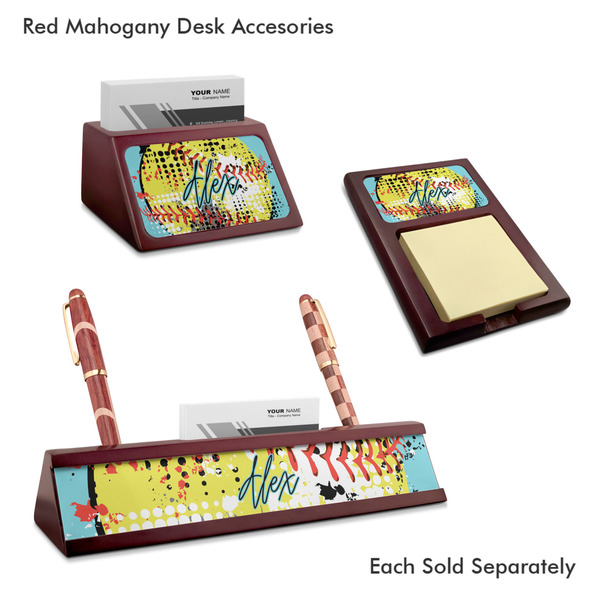 Softball Mahogany Desk Accessories