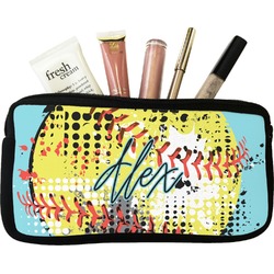 Softball Makeup / Cosmetic Bag (Personalized)
