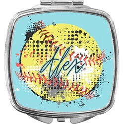 Softball Compact Makeup Mirror (Personalized)