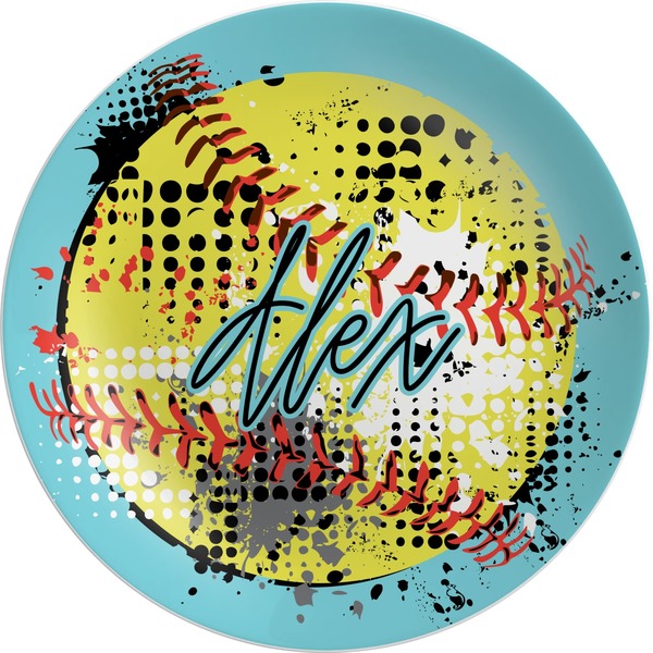 Custom Softball Melamine Plate (Personalized)