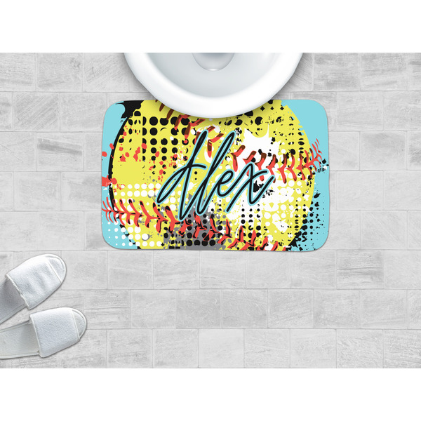 Softball Memory Foam Bath Mat - LIFESTYLE