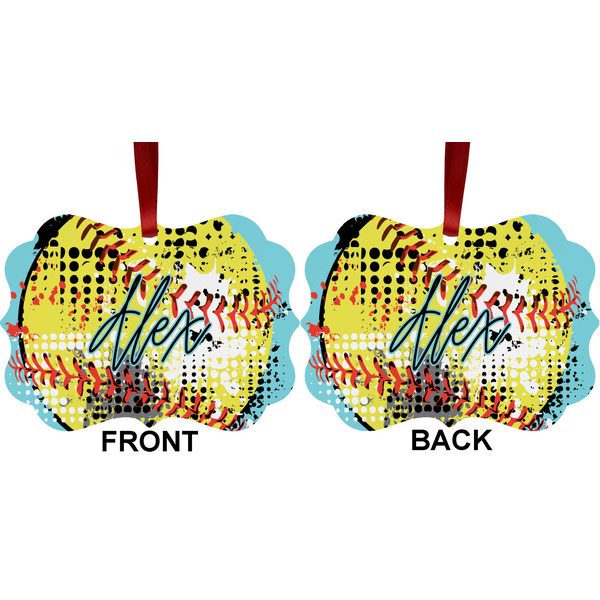 Softball Metal Benilux Ornament - Front and Back (APPROVAL)