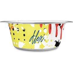 Softball Stainless Steel Dog Bowl - Large (Personalized)