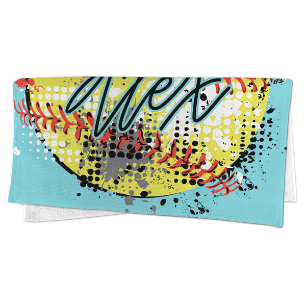 Softball Microfiber Dish Rag - FOLDED (half)