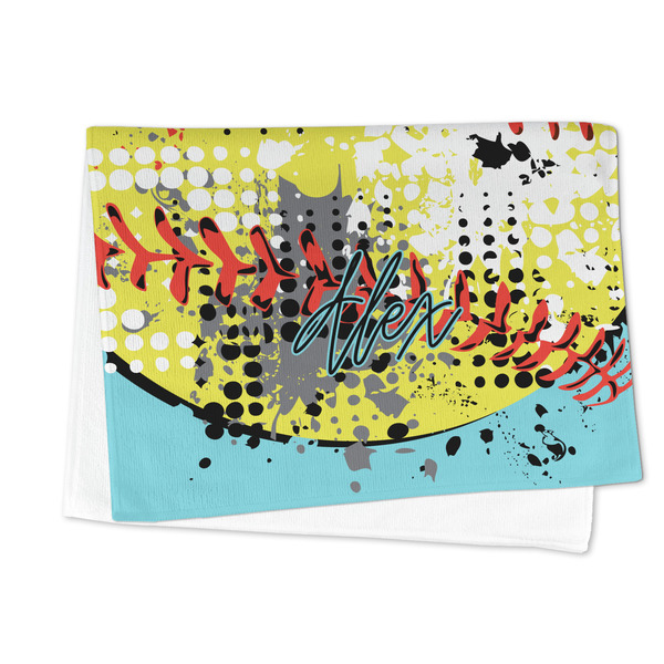 Softball Microfiber Dish Towel - FOLDED HALF