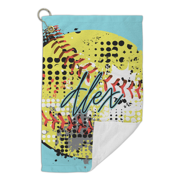 Softball Microfiber Golf Towels Small - FRONT FOLDED