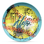 Softball Microwave Safe Plastic Plate - Composite Polymer (Personalized)