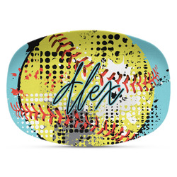Softball Plastic Platter - Microwave & Oven Safe Composite Polymer (Personalized)