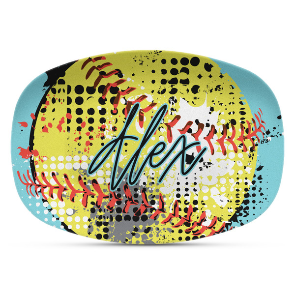 Custom Softball Plastic Platter - Microwave & Oven Safe Composite Polymer (Personalized)