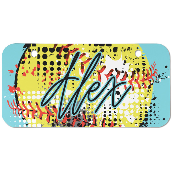 Softball Mini Bicycle License Plate - Two Holes