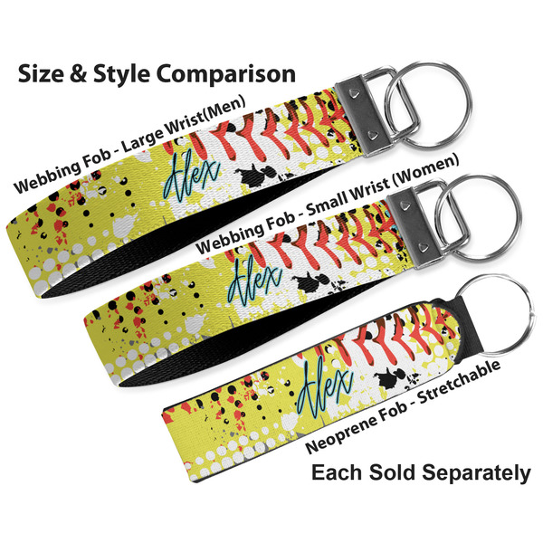 Softball Multiple Key Ring comparison sizes