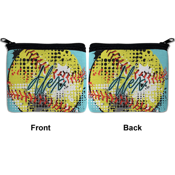 Softball Neoprene Coin Purse - Front & Back (APPROVAL)