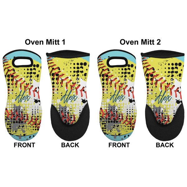 Softball Neoprene Oven Mitt - Set of 2 - Approval