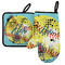 Softball Left Oven Mitt & Pot Holder Set w/ Name or Text