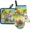 Softball Right Oven Mitt & Pot Holder Set w/ Name or Text