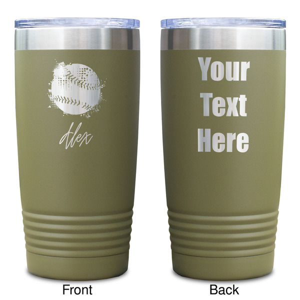 Softball Olive Polar Camel Tumbler - 20oz - Double Sided - Approval