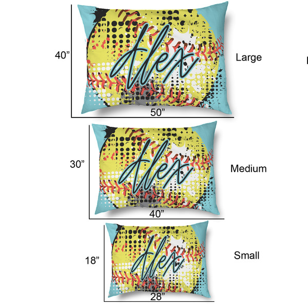 Softball Outdoor Dog Beds - SIZE CHART