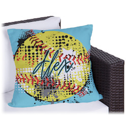 Softball Outdoor Pillow - 20" (Personalized)