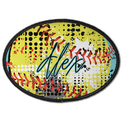 Softball Iron On Oval Patch w/ Name or Text