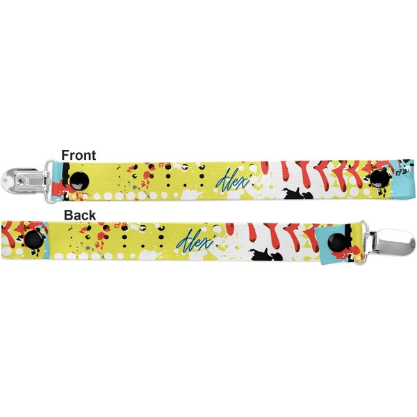 Softball Pacifier Clip - Front and Back