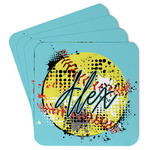 Softball Paper Coasters w/ Name or Text