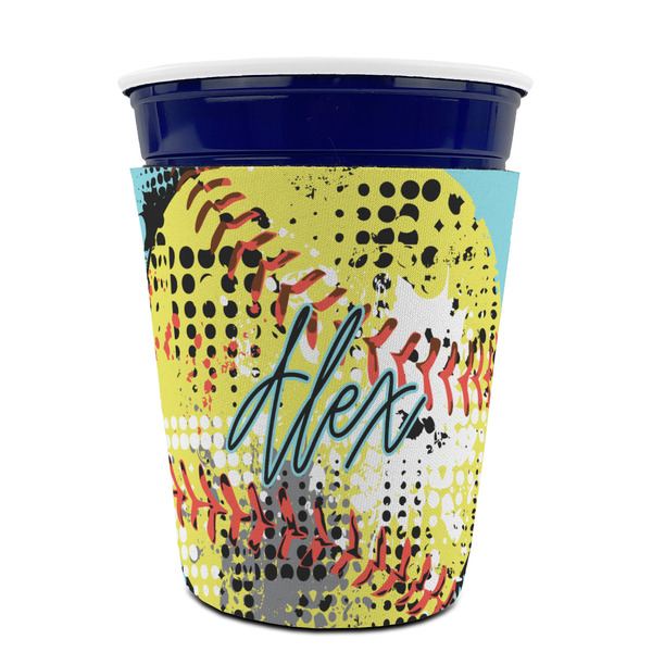 Softball Party Cup Sleeves - without bottom - FRONT (on cup)