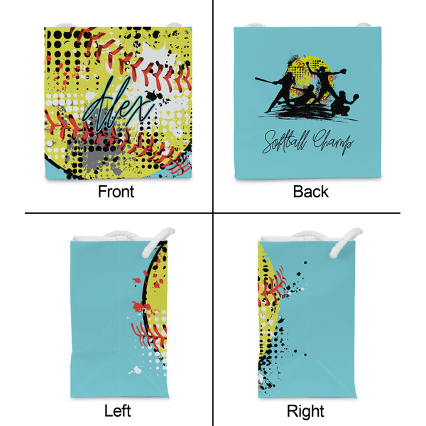 Softball Party Favor Gift Bag - Gloss - Approval