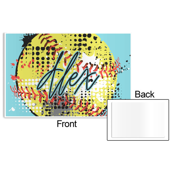 Softball Disposable Paper Placemat - Front & Back