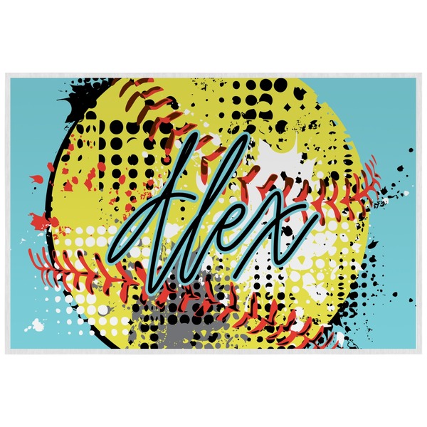 Custom Softball Laminated Placemat w/ Name or Text