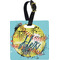 Softball Plastic Luggage Tag - Square w/ Name or Text