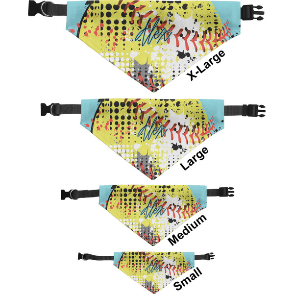 Softball Pet Bandana Sizes