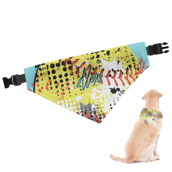 Custom Softball Dog Bandana - Small (Personalized)