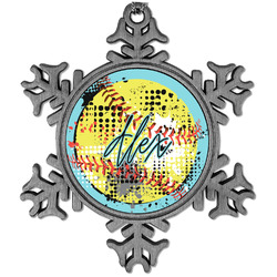 Softball Vintage Snowflake Ornament (Personalized)