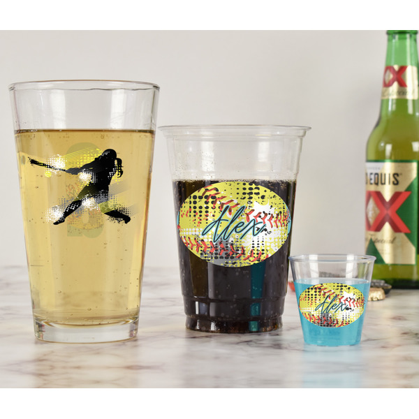 Softball Pint Glass - Two Content - In Context