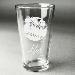 Softball Pint Glass - Engraved (Single) (Personalized)