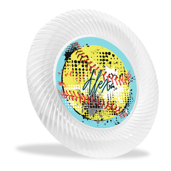 Custom Softball Plastic Party Dinner Plates - 10" (Personalized)