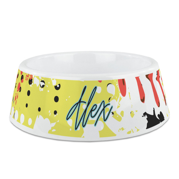 Custom Softball Plastic Dog Bowl - Medium (Personalized)