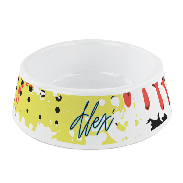 Custom Softball Plastic Dog Bowl - Small (Personalized)
