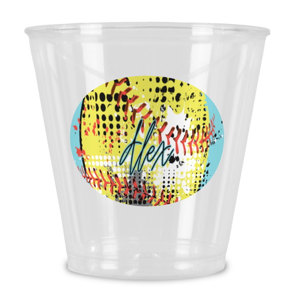 Custom Softball Plastic Shot Glass (Personalized)