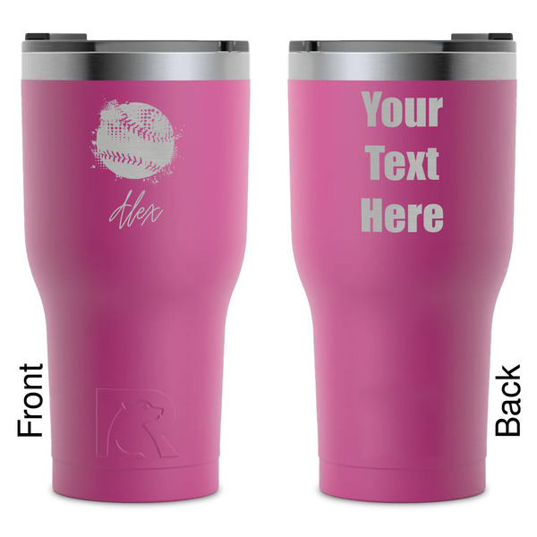 Custom Softball RTIC Tumbler - Magenta - Laser Engraved - Double-Sided (Personalized)
