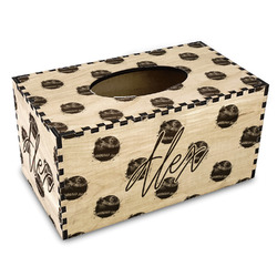 Softball Wood Tissue Box Cover - Rectangle (Personalized)